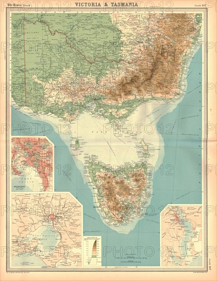 Map of Victoria and Tasmania. Artist: Unknown.