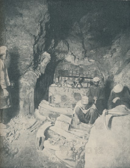 'Funerary Chamber Where Egyptian Mummies Awaited Resurrection', c1935. Artist: Unknown.