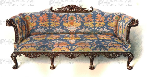 Mahogany sofa, 1906. Artist: Shirley Slocombe.