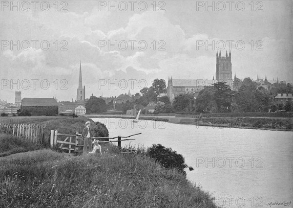 'Worcester Cathedral', c1896. Artist: Harvey Beaton.