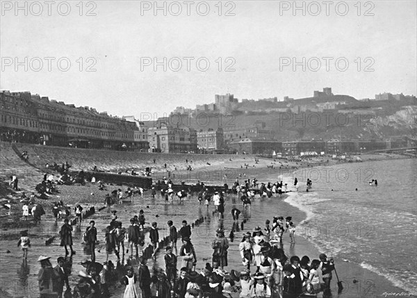 'Dover: The Castle and Beach', c1896. Artist: Poulton & Co.