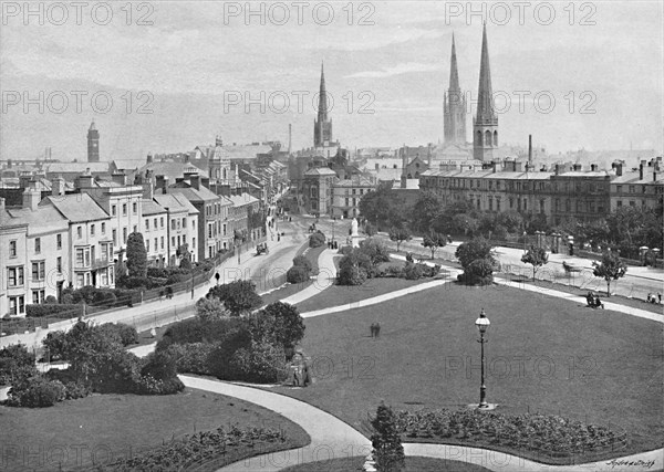 'Coventry: The Three Spires', c1896. Artist: Valentine & Sons.