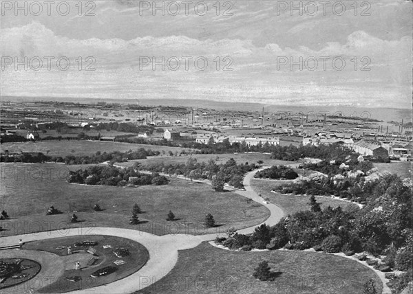 'Barnsley Park and Town', c1896. Artist: Warner Gothard.