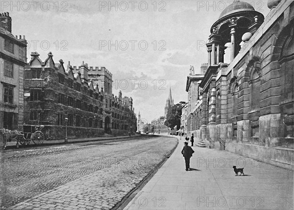 'University College from High Street, Oxford', c1896. Artist: Unknown.