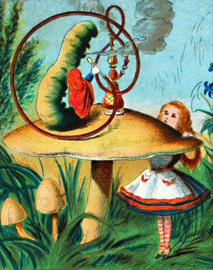 'The caterpillar on his mushroom', c1900. Artist: Unknown.