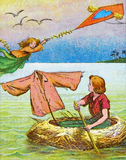 'Wendy and Peter escape', c1905.  Artist: Unknown.