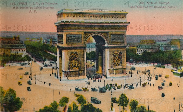 The Arc de Triomphe and Tomb of the Unknown Soldier, Paris, c1920. Artist: Unknown.