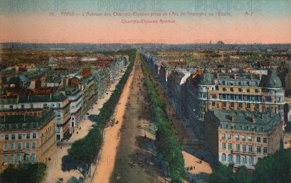 The Avenue des Champs-Elysées, Paris, c1920. Artist: Unknown.