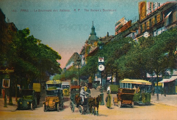 The Boulevard des Italiens, Paris, c1920. Artist: Unknown.