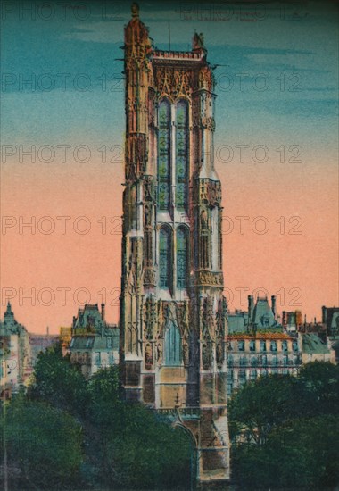 The Tour Saint-Jacques, Paris, c1920. Artist: Unknown.