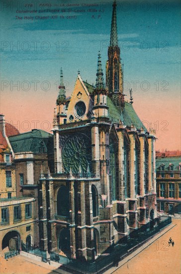 The Sainte-Chapelle (Holy Chapel), Paris, c1920. Artist: Unknown.