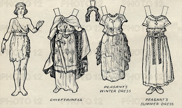 'The Gallery of Historic Costume: What The Britons and Romans Used To Wear', c1934. Artist: Unknown.