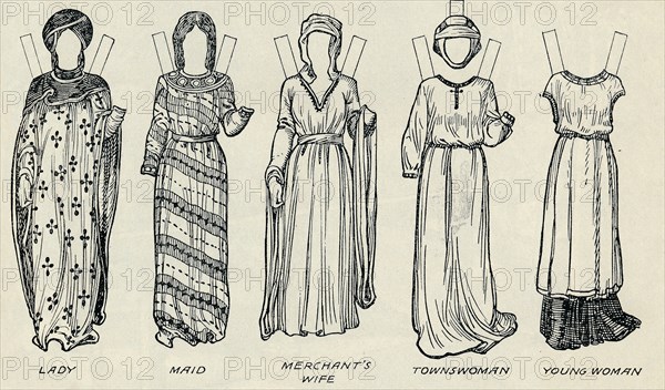 'The Great Gallery of British Costume: Varied Dresses Worn in Norman Times', c1934. Artist: Unknown.