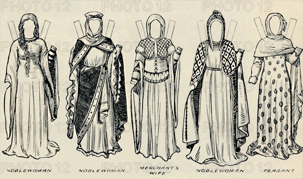 'The Gallery of Historic Costume: The Dresses Worn in the Days of Richard I', c1934. Artist: Unknown.