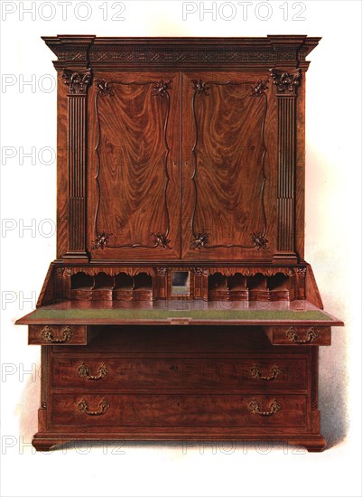 Writing cabinet, 1906. Artist: Shirley Slocombe.