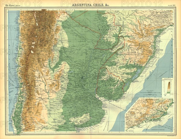 Map of Chile, Argentina etc. Artist: Unknown.