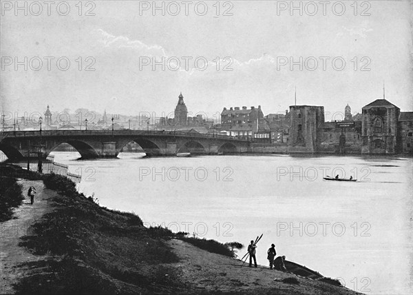 'Newport: The Bridge and Castle', c1896. Artist: Hudson.