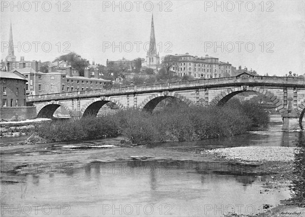 'English Bridge, Shrewsbury', c1896. Artist: Valentine & Sons.