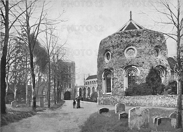 'Bury St. Edmunds: Tower, Church and Abbey', c1896. Artist: GA Nichols.