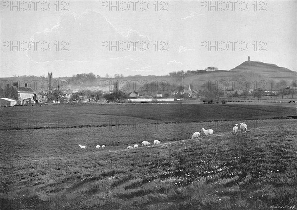 'Glastonbury and the Tor', c1896. Artist: Walter Tully.