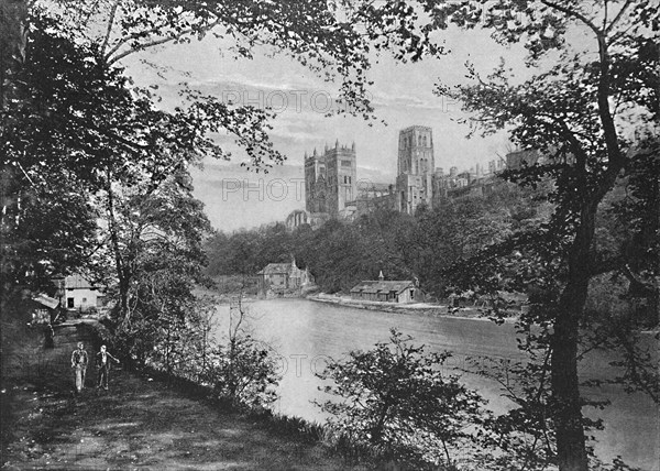 'Durham Cathedral, from Prebend's Bridge', c1896. Artist: FW Morgan.