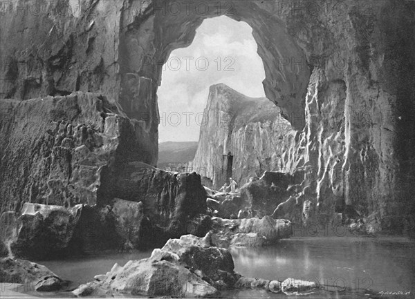 'Lydstep Natural Arch, Tenby', c1896. Artist: Harvey Barton.