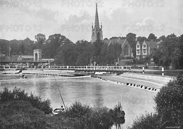 'Bridge and Weir at Great Marlow', c1896. Artist: GW Wilson and Company.