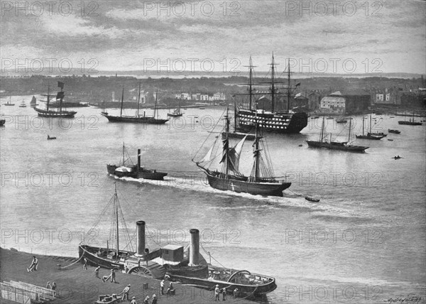 'Portsmouth Harbour', c1896. Artist: Alfred John West.