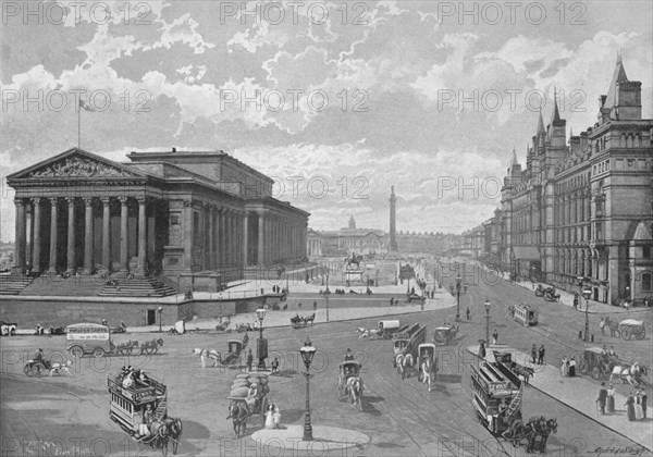 'Liverpool: St. George's Hall and Lime Street', c1896. Artist: Valentine & Sons.