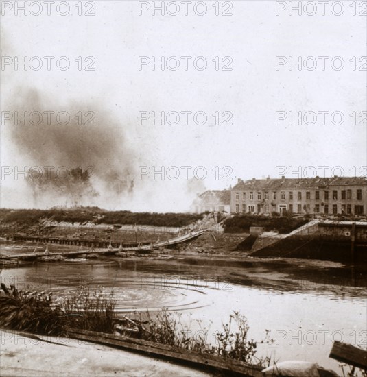 Explosion, Nieuwpoort, Flanders, Belgium, c1914-c1918. Artist: Unknown.