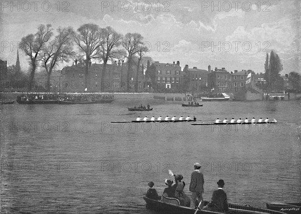 'The Oxford and Cambridge Boat Race', c1896. Artist: Donald Macbeth.