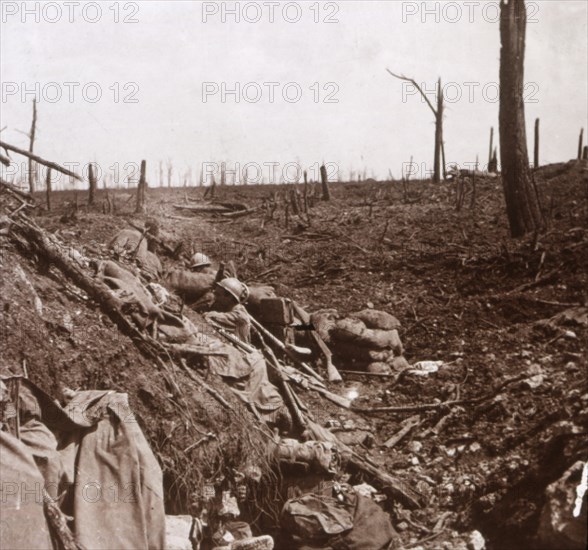Trenches, Vaux, northern France, c1914-c1918. Artist: Unknown.