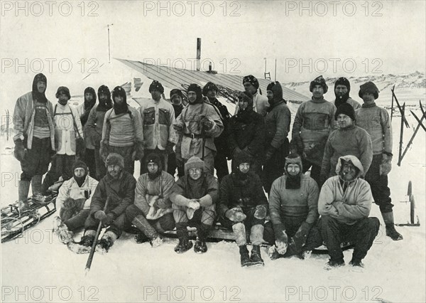 'The Main Party at Cape Evans After The Winter, 1911', (1913). Artist: Herbert Ponting.