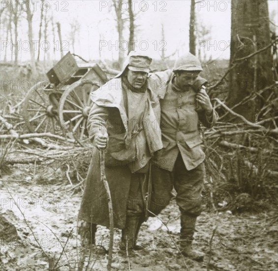 Wounded soldier, Verdun, northern France, 1916. Artist: Unknown.