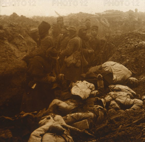 Captured trenches, Les Éparges, northern France, c1914-c1918.  Artist: Unknown.