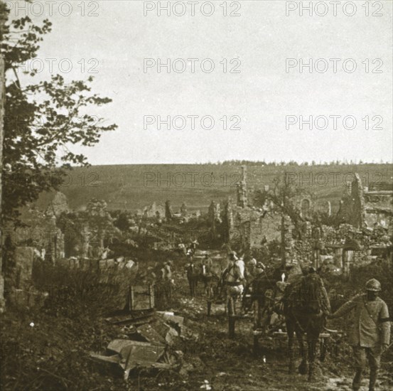 Convoy, Les Éparges, northern France, c1914-c1918.  Artist: Unknown.