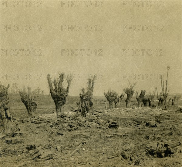 Battlefield, Maurepas, northern France, c1914-c1918. Artist: Unknown.