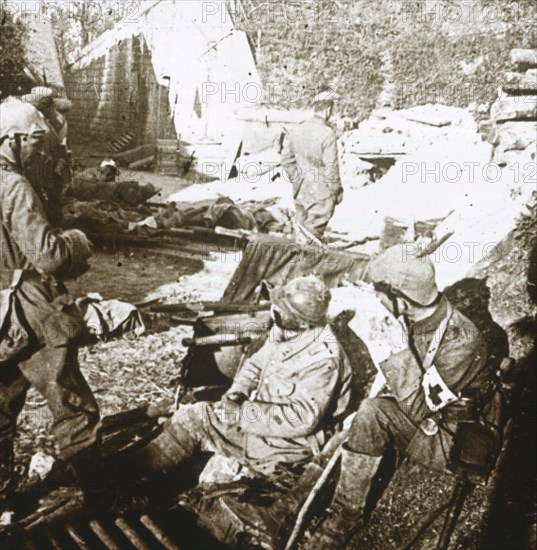 First-aid post, Verdun, northern France, c1914-c1918. Artist: Unknown.