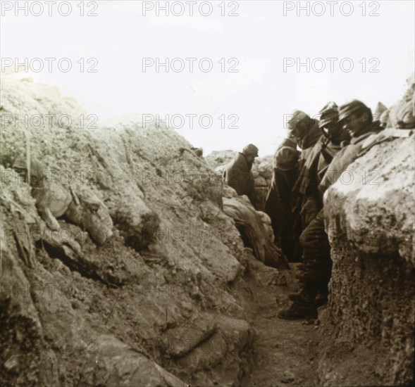 Trenches, Champagne, northern France, c1914-c1918. Artist: Unknown.