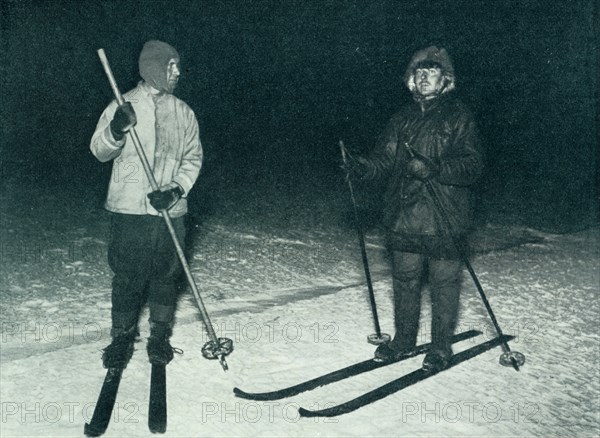 'Oates and Meares Out Ski-Ing in the Night', c1911, (1913). Artist: Herbert Ponting.