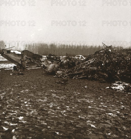 Destroyed zeppelin, c1914-c1918. Artist: Unknown.