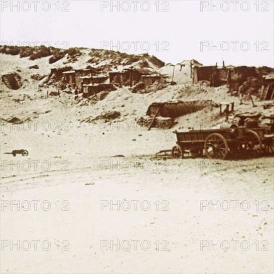 Cantonment in the dunes, Koksijde, Flanders, Belgium, c1914-c1918. Artist: Unknown.