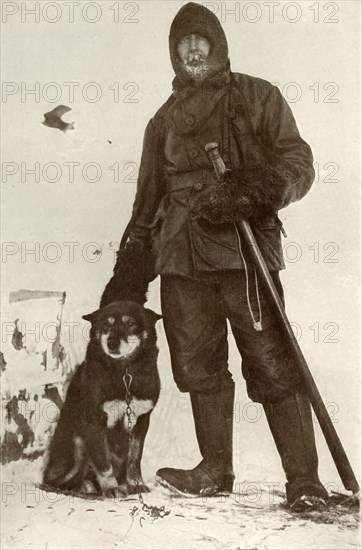 'C. H. Meares and 'Osman', The Leader of the Dogs', 28 August 1911, (1913). Artist: Herbert Ponting.