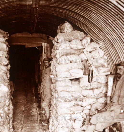 Sandbagged entrance, Champagne, France, c1914-c1918. Artist: Unknown.