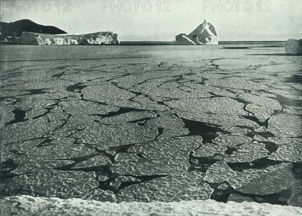 'Pancake Ice Forming Into Floes Off Cape Evans', c1910?1913, (1913).  Artist: Herbert Ponting.