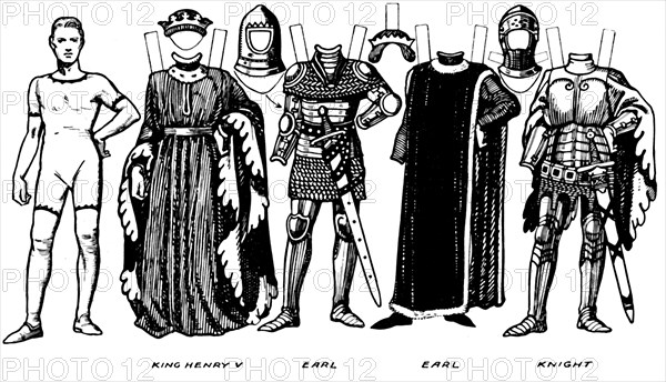 'Costumes of Men and Women as Worn in the Period When Henry V Reigned', c1934. Artist: Unknown.