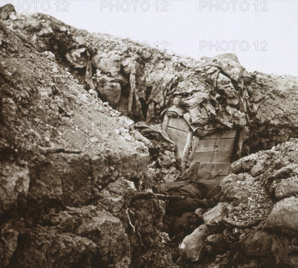 Trenches, Champagne, northern France, c1914-c1918. Artist: Unknown.