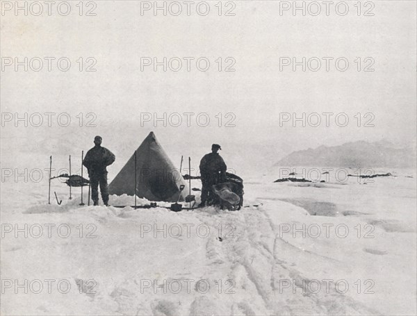 'Levick's Camp Among Crevasses', 1912, (1913). Artist: G Murray Levick.