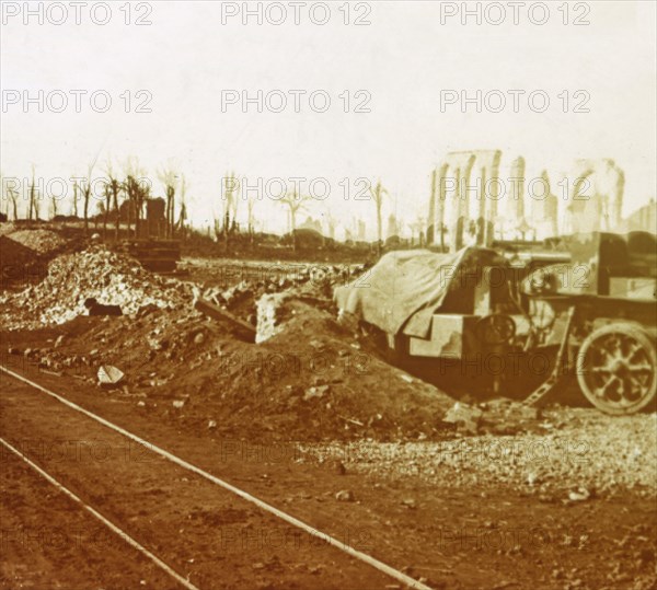 Railway lines at the village of Noordschote, Flanders, Belgium, c1914-c1918. Artist: Unknown.