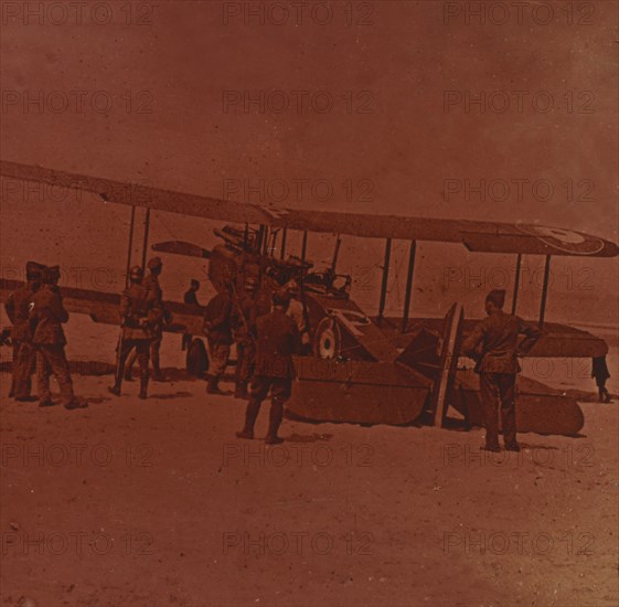 Broken down British plane, c1914-c1918.  Artist: Unknown.